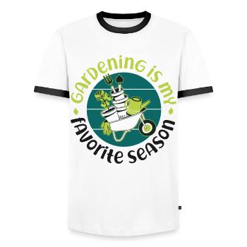 Plant Lover Gardening Gardening Is - Männer Kontrast-T-Shirt - Weiß/Schwarz - Vorne - AI Model Female 172 light (172cm) & AI Model Male 178 dark (178cm)