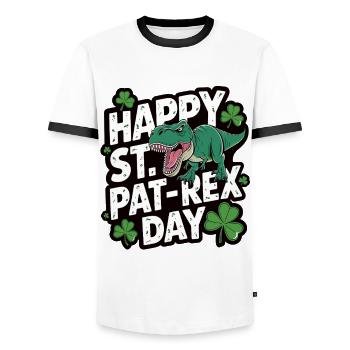 T-Rex Chemise de soirée Shamrock - T-shirt contrasté Homme - blanc/noir - Devant - AI Model Female 172 light (172cm) & AI Model Male 178 dark (178cm)