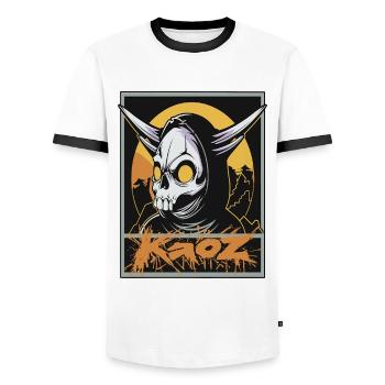 Doom Reaper – Faucheuse infernale - T-shirt contrasté Homme - blanc/noir - Devant - AI Model Female 172 light (172cm) & AI Model Male 178 dark (178cm)