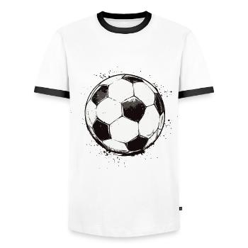 Classic Football Black Splashes Urban Style - Men's Ringer Shirt - white/black - Front - AI Model Female 172 light (172cm) & AI Model Male 178 dark (178cm)