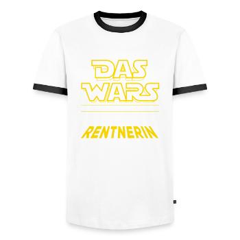 Das Wars, Rente, Endlich Rentnerin ich jetzt bin - Männer Kontrast-T-Shirt - Weiß/Schwarz - Vorne - AI Model Female 172 light (172cm) & AI Model Male 178 dark (178cm)