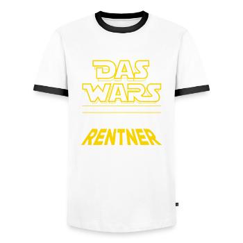 Das Wars - Rente - Glücklicher Rentner - Spruch - Männer Kontrast-T-Shirt - Weiß/Schwarz - Vorne - AI Model Female 172 light (172cm) & AI Model Male 178 dark (178cm)