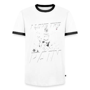 Marathon Marathons Coureurs Running - T-shirt contrasté Homme - blanc/noir - Devant - AI Model Female 172 light (172cm) & AI Model Male 178 dark (178cm)