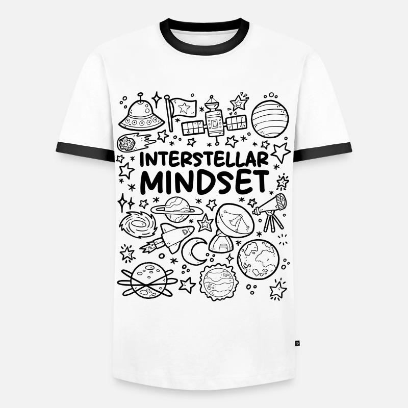 Interstellarer Denkansatz - Männer Kontrast-T-Shirt - Weiß/Schwarz