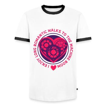 Elevator mechanic Elevator fitter - Men's Ringer Shirt - white/black - Front - AI Model Female 172 light (172cm) & AI Model Male 178 dark (178cm)