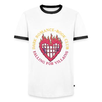 Dark Romance Book Club Falling For Villains - Männer Kontrast-T-Shirt - Weiß/Schwarz - Vorne - AI Model Female 172 light (172cm) & AI Model Male 178 dark (178cm)