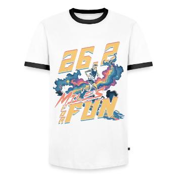 Marathonien Marathonien 26,2 miles pour le plaisir - T-shirt contrasté Homme - blanc/noir - Devant - AI Model Female 172 light (172cm) & AI Model Male 178 dark (178cm)