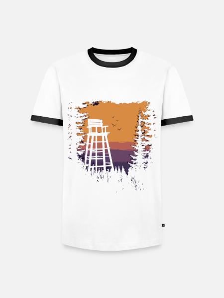 Hunter Closed Season - Men's Ringer Shirt - white/black
