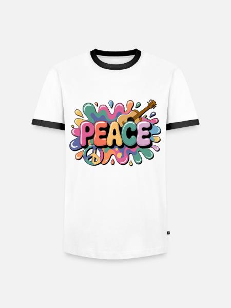 PEACE – Psychedelic - Men's Ringer Shirt -