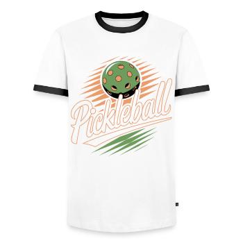 This Is My Pickleball Shirt - Männer Kontrast-T-Shirt - Weiß/Schwarz - Vorne - AI Model Female 172 light (172cm) & AI Model Male 178 dark (178cm)