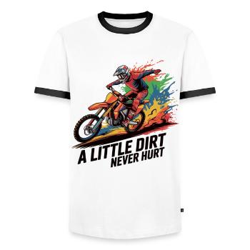 Motocross: Dirty passion - Men's Ringer Shirt - white/black - Front - AI Model Female 172 light (172cm) & AI Model Male 178 dark (178cm)