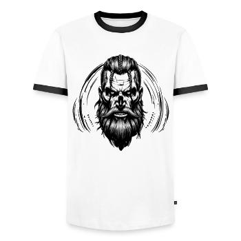 Nordische Mythologie Wikinger Krieger Valhalla - Männer Kontrast-T-Shirt - Weiß/Schwarz - Vorne - AI Model Female 172 light (172cm) & AI Model Male 178 dark (178cm)
