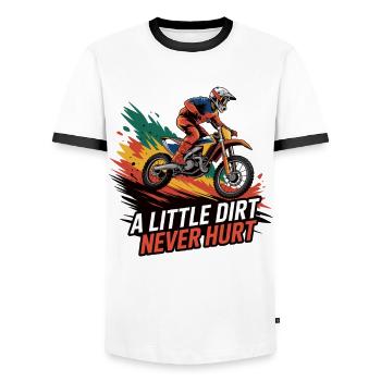 Action de motocross - Un peu de saleté ne fait jamais de mal - T-shirt contrasté Homme - blanc/noir - Devant - AI Model Female 172 light (172cm) & AI Model Male 178 dark (178cm)