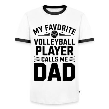 volley-ball dire drôle de cadeau de volley-ball - T-shirt contrasté Homme - blanc/noir - Devant - AI Model Female 172 light (172cm) & AI Model Male 178 dark (178cm)