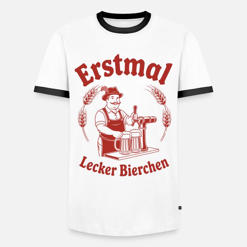 Erstmal lecker Bierchen - Männer Kontrast-T-Shirt - Weiß/Schwarz