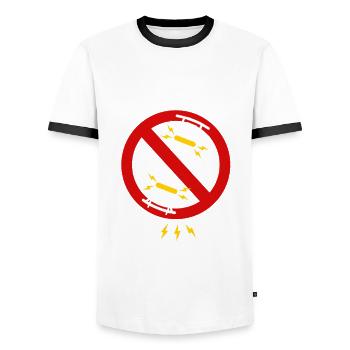 Slotcar Rennen RC Auto Drag Rennen - Männer Kontrast-T-Shirt - Weiß/Schwarz - Vorne - AI Model Female 172 light (172cm) & AI Model Male 178 dark (178cm)