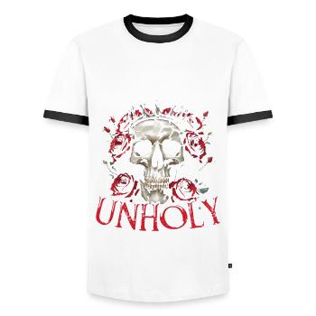 Dark Romance Booktok Probably Reading Unholy - Männer Kontrast-T-Shirt - Weiß/Schwarz - Vorne - AI Model Female 172 light (172cm) & AI Model Male 178 dark (178cm)