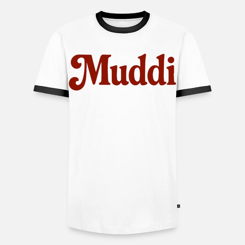 Herzstück Muddi - Männer Kontrast-T-Shirt - Weiß/Schwarz