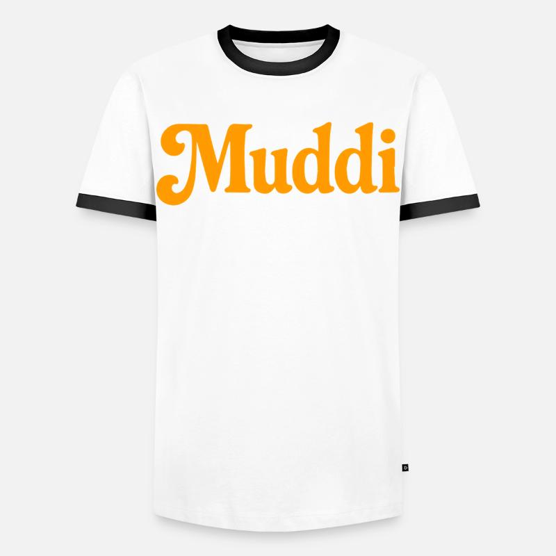 Muddi - Männer Kontrast-T-Shirt - Weiß/Schwarz