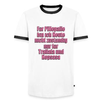 Fuer Pillepalle bin ich Heute nicht zustaendig - Männer Kontrast-T-Shirt - Weiß/Schwarz - Vorne - AI Model Female 172 light (172cm) & AI Model Male 178 dark (178cm)