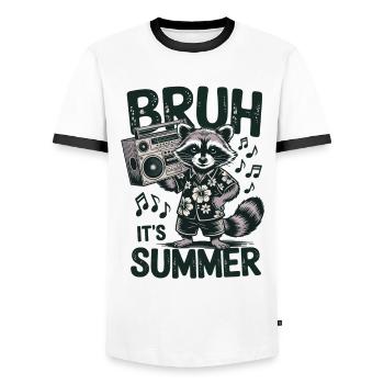 Cooler Waschbär mit Boombox - Männer Kontrast-T-Shirt - Weiß/Schwarz - Vorne - AI Model Female 172 light (172cm) & AI Model Male 178 dark (178cm)