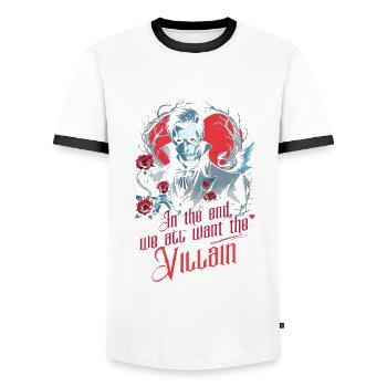 Romance sombre Booktok Nous voulons tous le méchant - T-shirt contrasté Homme - blanc/noir - Devant - AI Model Female 172 light (172cm) & AI Model Male 178 dark (178cm)