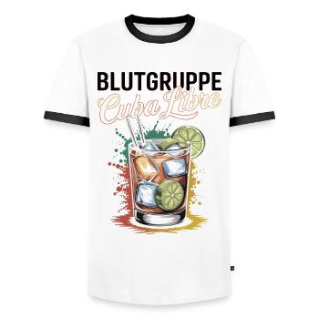 Blutgruppe Cuba Libre Cocktail Barkeeper - Männer Kontrast-T-Shirt - Weiß/Schwarz - Vorne - AI Model Female 172 light (172cm) & AI Model Male 178 dark (178cm)