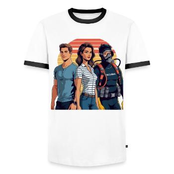 I Gendere Man Woman Taurer Gendering Gender - Men's Ringer Shirt - white/black - Front - AI Model Female 172 light (172cm) & AI Model Male 178 dark (178cm)