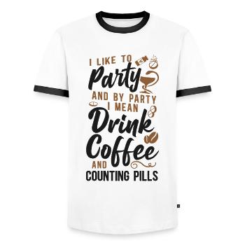 Technicien en pharmacie - T-shirt contrasté Homme - blanc/noir - Devant - AI Model Female 172 light (172cm) & AI Model Male 178 dark (178cm)