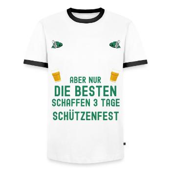 Schürtzenfest Spruch 3 tage Party für Schützen - Männer Kontrast-T-Shirt - Weiß/Schwarz - Vorne - AI Model Female 172 light (172cm) & AI Model Male 178 dark (178cm)