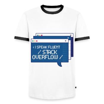 Computer Scientist Programmer - Men's Ringer Shirt - white/black - Front - AI Model Female 172 light (172cm) & AI Model Male 178 dark (178cm)