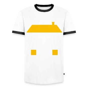 Building Surveyor Building Inspector - Men's Ringer Shirt - white/black - Front - AI Model Female 172 light (172cm) & AI Model Male 178 dark (178cm)