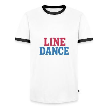 Danse en ligne - Danse avec le cœur - Musique Cadeau - T-shirt contrasté Homme - blanc/noir - Devant - AI Model Female 172 light (172cm) & AI Model Male 178 dark (178cm)