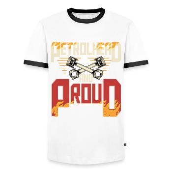 Petrolhead And Proud Auto Tuning Motorsport - Männer Kontrast-T-Shirt - Weiß/Schwarz - Vorne - AI Model Female 172 light (172cm) & AI Model Male 178 dark (178cm)