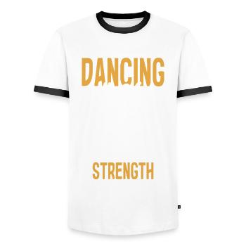 Danse orientale Danseuse orientale Danse avec des voiles - T-shirt contrasté Homme - blanc/noir - Devant - AI Model Female 172 light (172cm) & AI Model Male 178 dark (178cm)