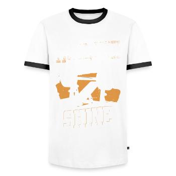 Entraînement de la poitrine Bodybuilder Inclinaison Déclin - T-shirt contrasté Homme - blanc/noir - Devant - AI Model Female 172 light (172cm) & AI Model Male 178 dark (178cm)