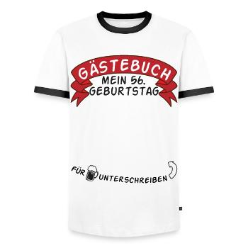Livre d’or Mon idée cadeau 56e anniversaire - T-shirt contrasté Homme - blanc/noir - Devant - AI Model Female 172 light (172cm) & AI Model Male 178 dark (178cm)