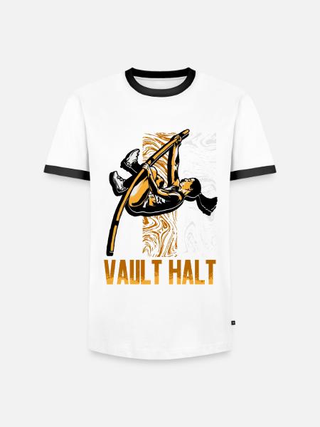 Stabhochsprung Stabspringer Vault Halt - Männer Kontrast-T-Shirt - Weiß/Schwarz