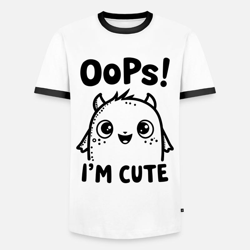 Monster Fun - Männer Kontrast-T-Shirt - Weiß/Schwarz