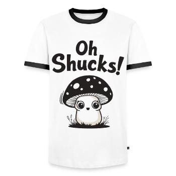 Oh Shucks! Sweet Mushroom - Men's Ringer Shirt - white/black - Front - AI Model Female 172 light (172cm) & AI Model Male 178 dark (178cm)