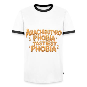 Arachibutyrophobie Angst Vor Erdnussbutter - Männer Kontrast-T-Shirt - Weiß/Schwarz - Vorne - AI Model Female 172 light (172cm) & AI Model Male 178 dark (178cm)