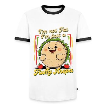 Arepa Arepas - Männer Kontrast-T-Shirt - Weiß/Schwarz - Vorne - AI Model Female 172 light (172cm) & AI Model Male 178 dark (178cm)