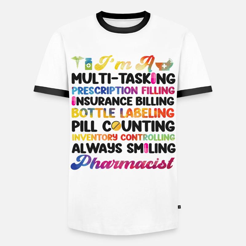 Pharmacy Tech Technician - Männer Kontrast-T-Shirt - Weiß/Schwarz