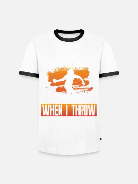 Kugelstoßen Kugelstoß Kugelstoßer - Männer Kontrast-T-Shirt - Weiß/Schwarz