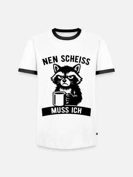 Raton laveur effronté - je m’en fous - café - T-shirt contrasté Homme - blanc/noir
