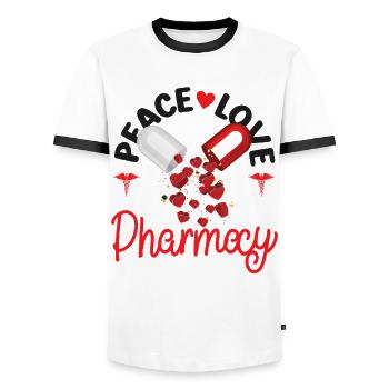 Pharmacy Tech Technician - Männer Kontrast-T-Shirt - Weiß/Schwarz - Vorne - AI Model Female 172 light (172cm) & AI Model Male 178 dark (178cm)