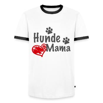 Dogs mom heart - Men's Ringer Shirt - white/black - Front - AI Model Female 172 light (172cm) & AI Model Male 178 dark (178cm)