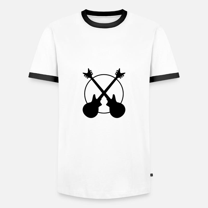 Guitar - Guitar - Men's Ringer Shirt - white/black