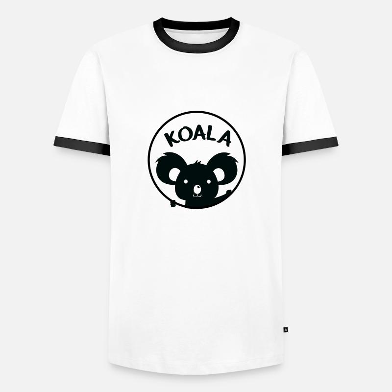 Koala - Männer Kontrast-T-Shirt - Weiß/Schwarz