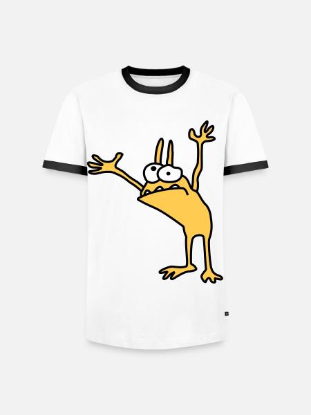 Kobold - Männer Kontrast-T-Shirt - Weiß/Schwarz